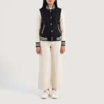 Savant Black & White Hybrid Varsity Jacket