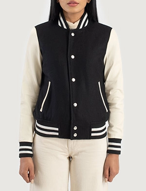 Savant Black & White Hybrid Varsity Jacket