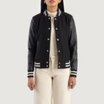 Savant Black Hybrid Varsity Jacket