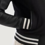 Savant Black Hybrid Varsity Jacket