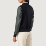 Savant Green & Black Hybrid Varsity Jacket