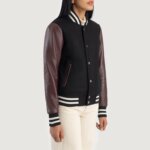 Savant Maroon & Black Hybrid Varsity Jacket