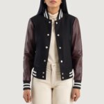 Savant Maroon & Black Hybrid Varsity Jacket