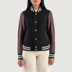 Savant Maroon & Black Hybrid Varsity Jacket