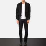 Shane Black Suede Bomber Jacket