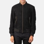 Shane Black Suede Bomber Jacket