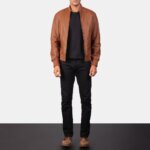 Shane Brown Leather Bomber Jacket