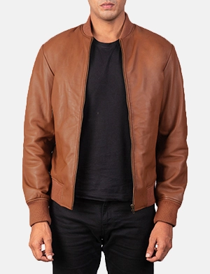 Shane Brown Leather Bomber Jacket