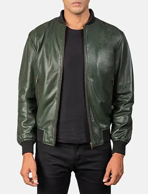 Shane Green Leather Bomber Jacket