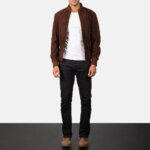 Shane Mocha Suede Bomber Jacket