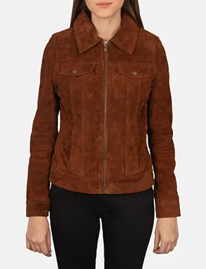 Suzy Brown Suede Trucker Jacket