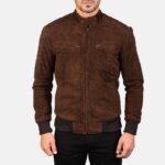 Sven Mocha Suede Bomber Jacket