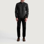 Sven Tumbled Brown Leather Bomber Jacket