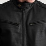 Sven Tumbled Brown Leather Bomber Jacket