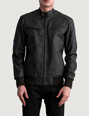 Sven Tumbled Brown Leather Bomber Jacket