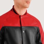 Terrance Black & Red Leather Varsity Jacket