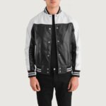 Terrance Black & White Leather Varsity Jacket