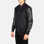 Vaxton Black Hybrid Varsity Jacket