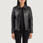 Vixen Black Classic Collar Leather Jacket