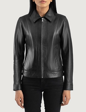 Vixen Black Classic Collar Leather Jacket