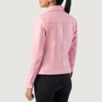 Vixen Pink Classic Collar Leather Jacket