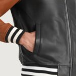 Walton Black & Brown Leather Varsity Jacket