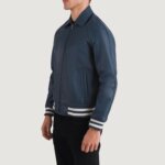 Walton Blue Leather Varsity Jacket