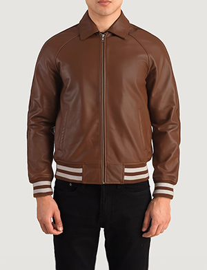 Walton Brown Leather Varsity Jacket