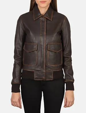 Westa A-2 Brown Leather Bomber Jacket