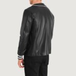 Willis Black Leather Varsity Jacket