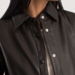 Zenith Brown Leather Shirt Jacket